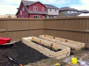 The first two beds completed.